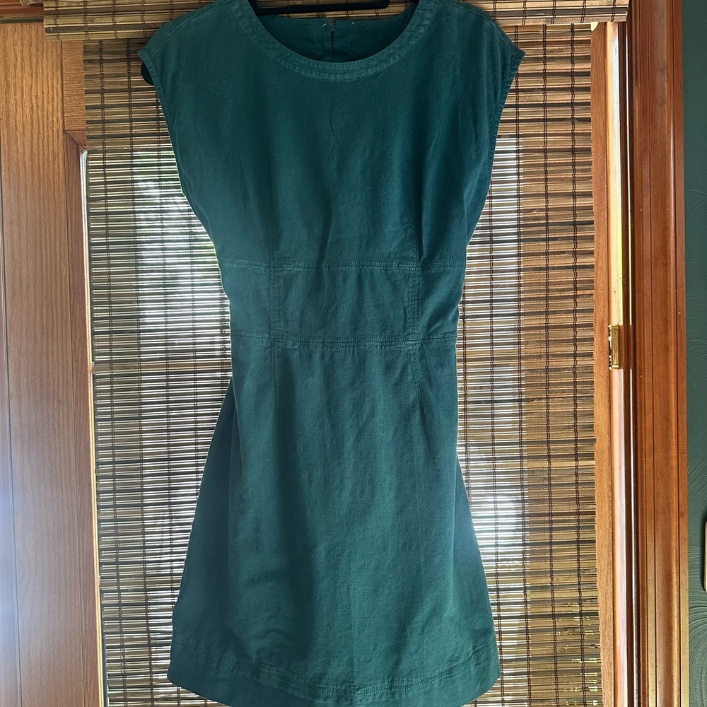 Anthropologie turquoise Mini Dress Crew Neck Cap Sleeve Size 4